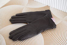 Дамски ръкавици ЕСТЕСТВЕНА КОЖА-код 090-тъмно кафяви