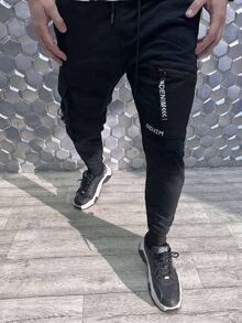 Мъжки спортен панталон - черен - 9373 - 9509
