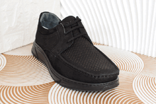 Мъжки обувки големи номера от ЕСТЕСТВЕНА КОЖА - 4004 - черни