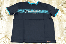 Голям размер мъжка тениска - 5898 - тъмно синя
