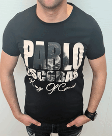 Мъжка тениска - PABLO ESCOBAR - черна