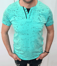 Евтина мъжка тениска в морско син десен