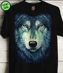 Мъжка тениска светеща с вълк