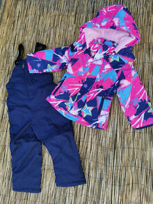 Детски зимен комплект за момиче от 4 до 12-код D-90-тъмно розово