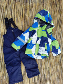 Детски зимен комплект за момче от 3 до 8-код D-52-синьо със зелено