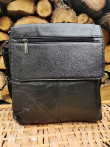 Мъжка чанта ЕСТЕСТВЕНА КОЖА-6202-черна