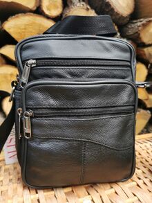 Мъжка чанта ЕСТЕСТВЕНА КОЖА - 6621 - черна