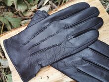 Мъжки ръкавици ЕСТЕСТВЕНА КОЖА-тъмно кафеви-К-038