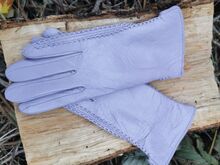 Дамски ръкавици ЕСТЕСТВЕНА КОЖА-светло лилави-К-112