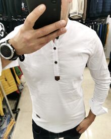 Елегантна мъжка бяла риза-слим кройка