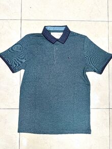 Мъжка тениска с якичка от М до 3ХЛ- синьо зелена