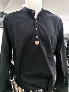 Елегантна мъжка черна риза-слим кройка