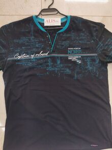 Мъжка тениска - 5753 - тъмно синя до 5XL