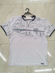 Мъжка тениска - 5753 - бяла до 5XL
