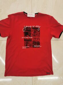 Мъжка тениска - STEVEN - червена до 5XL