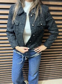 Дамско сако от букле-черно