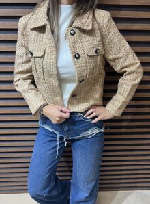 Дамско сако от букле-карамел
