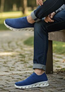 Мъжки текстилни маратонки-сини