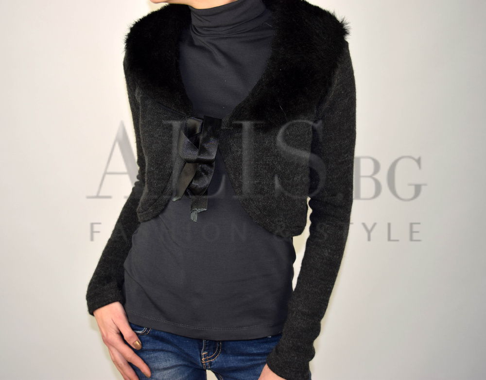 Дамско стилно болеро в графитено сиво - Alis.bg - Fashion & Style