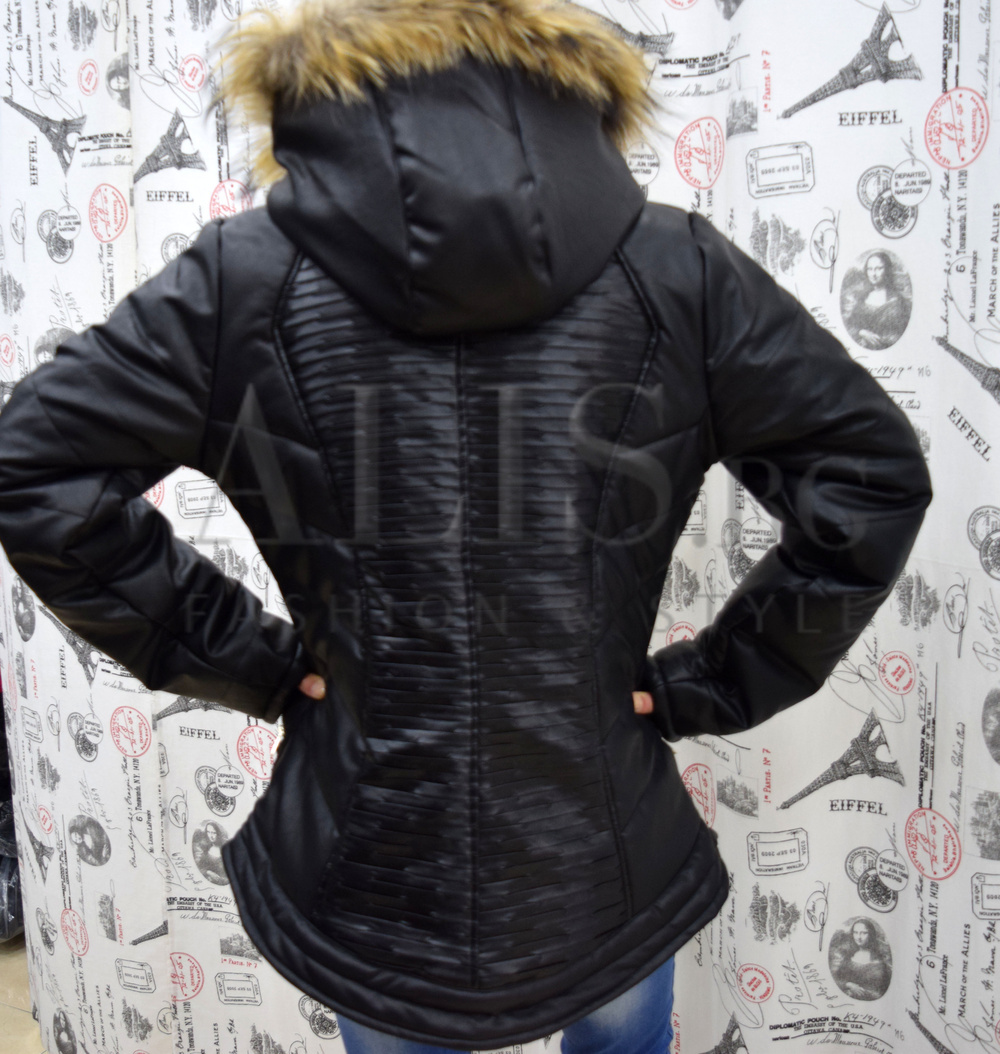 Дамско зимно кожено яке до 5XL БРАТАН - Alis.bg - Fashion & Style